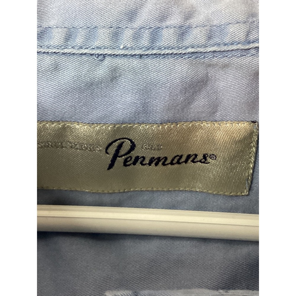 VTG‎ Pennmans Menswear Blue Short Sleeve Button Down Shirt Casual Relaxed Fit - Picture 9 of 14